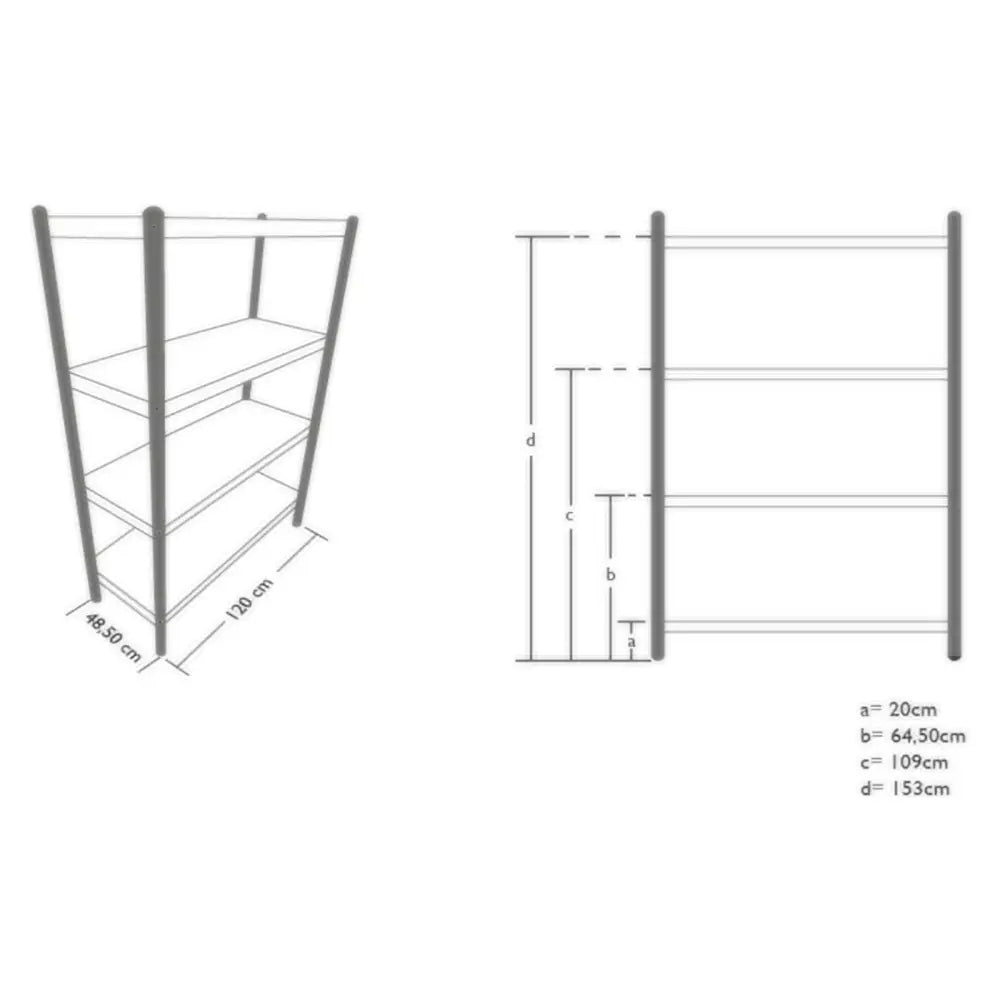 Rustfri Gastronomisk Hylle 120x48,5x155cm