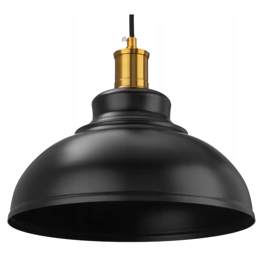 Rustikk Hengende Lampe i Metall med Svart Skjerm (lw Rustic Dd17-1)