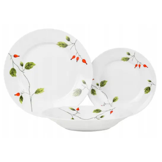 Servise Middagsett for 6 Personer 18 Deler Porselensett