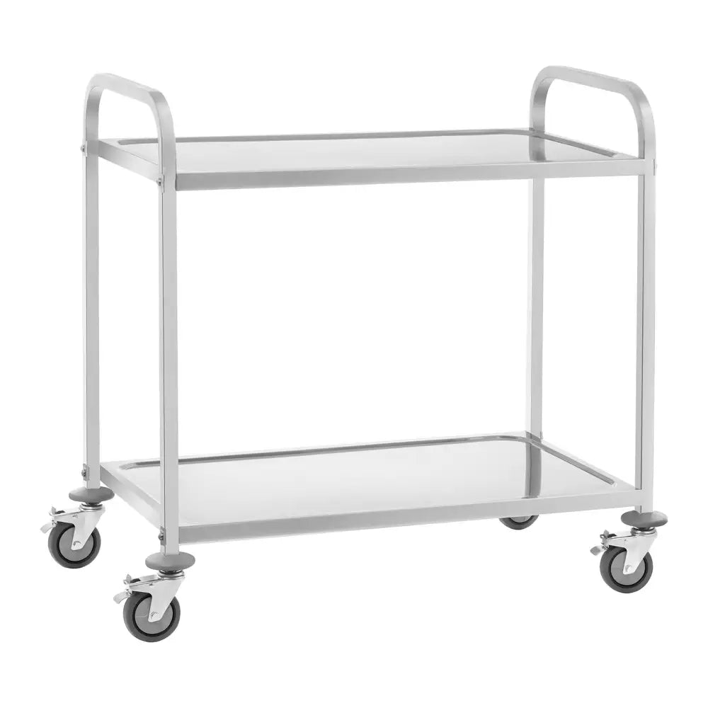 Servitørvogn Catering 2-hylleopptil 160 Kg Rustfritt Stål