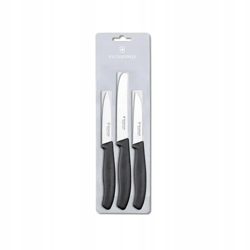 Sett med 3 Svarte Victorinox Swiss Classic Kniver