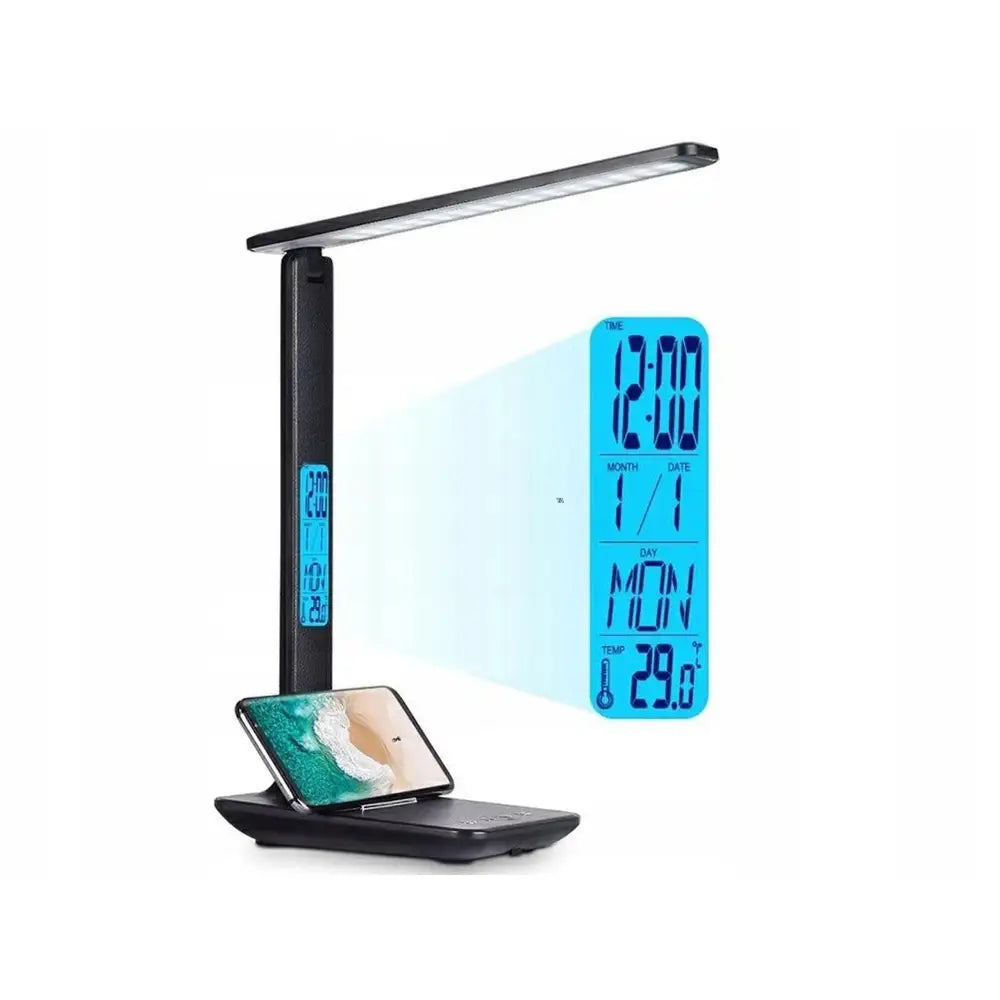 Skole Skrivebordslampe med Klokke og Temperaturmåler