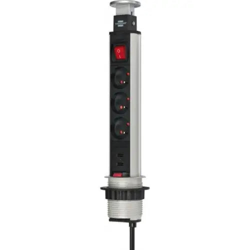 Skrivebordskolonne med Usb Lader Tower Power 3-veis 2m