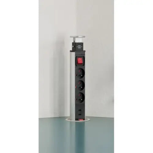 Skrivebordskolonne med Usb Lader Tower Power 3-veis 2m