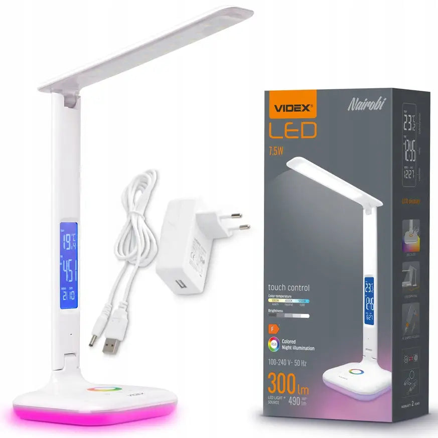 Skrivebordslampe med Dimmer Videx Led 75w 490lm Farget Rgb-bakgrunnsbelysning