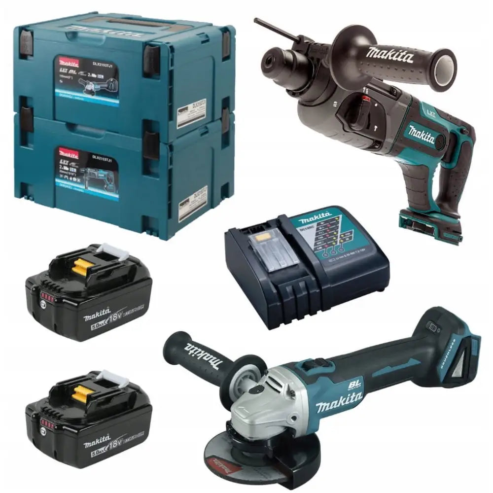 Slipesett Hammerboremaskin 2x5,0 Ah Makita