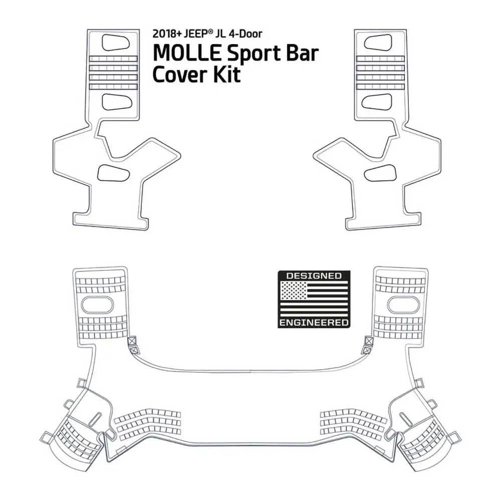 Smittybilt Molle Kabinett Dekselsett - Jeep Wrangler Jl 4 d 18-