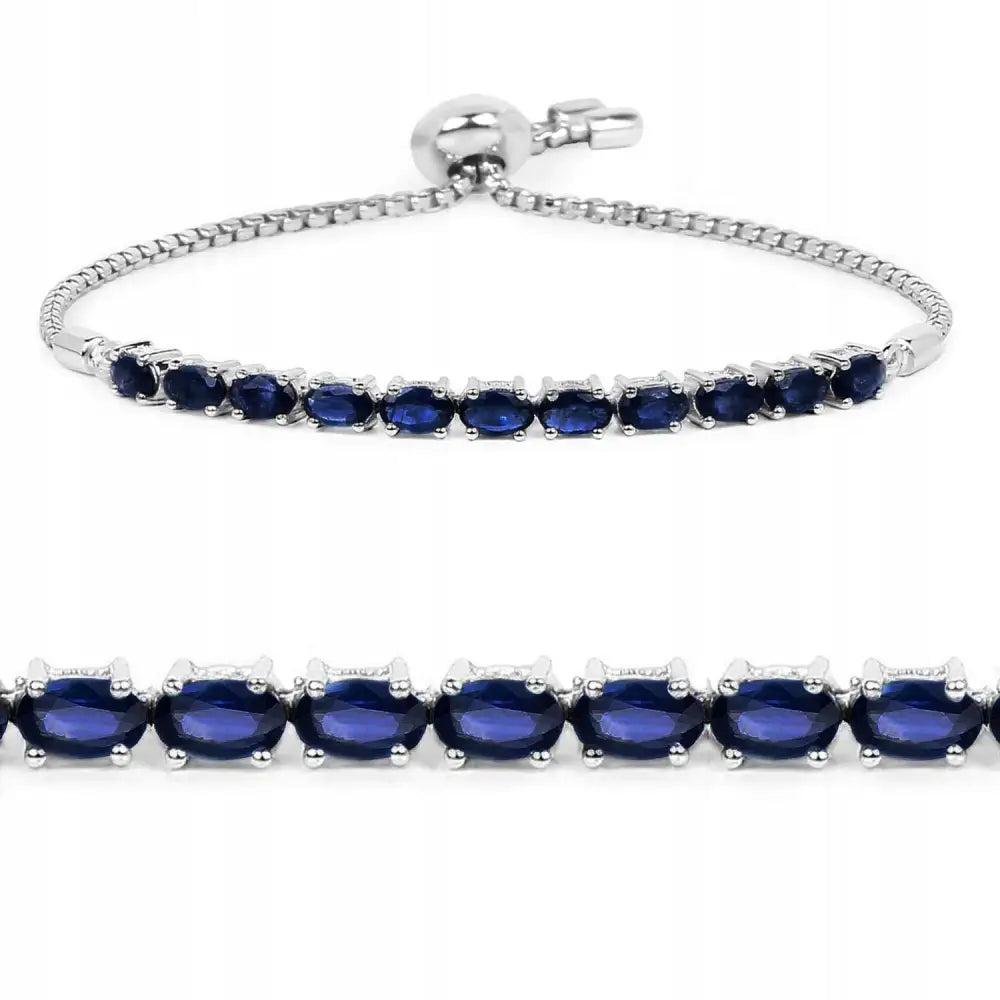 Armbånd Dame med 11 Naturlige Safirer og Charms