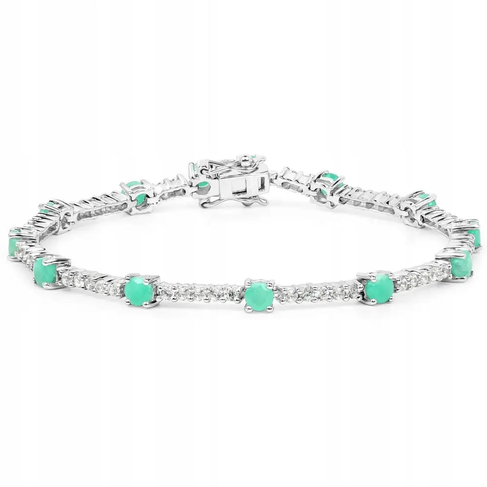 Armbånd Dame med Naturlig Smaragd og Zirkoner