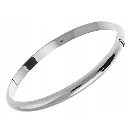 Armbånd Dame med Charms - Sølv Bangle Glatt Oval