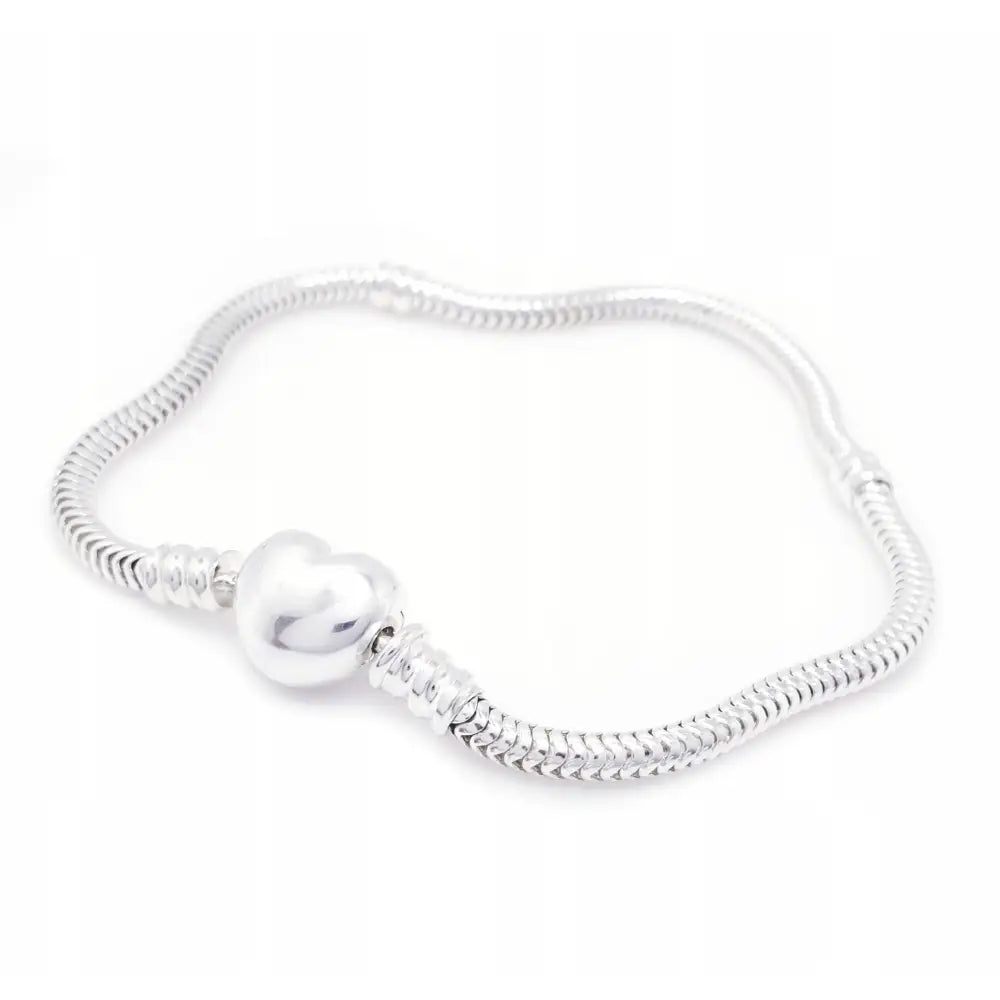 Armbånd Dame med Charms i Sølv og Hvit 24 Cm