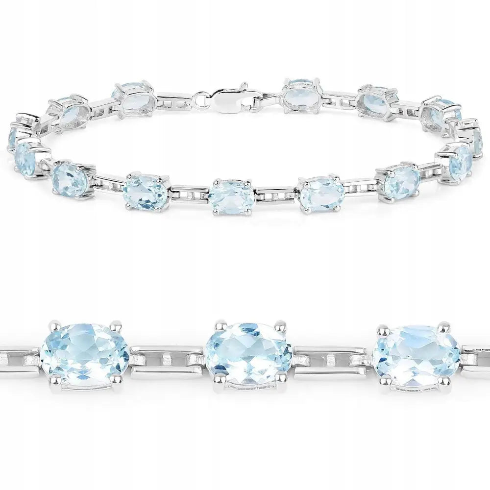 Armbånd Dame med Blå Topas og Charms