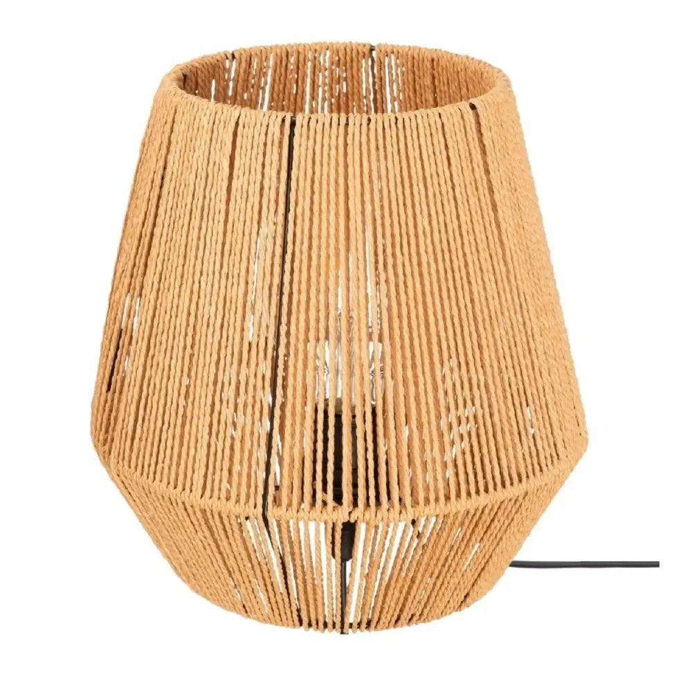 Stående Flettet Boho Lampe i Naturmaterial