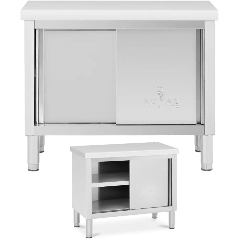 Stål Gastronomisk Bord med Skyvedør Skap 100 x 50 Cm 330 Kg