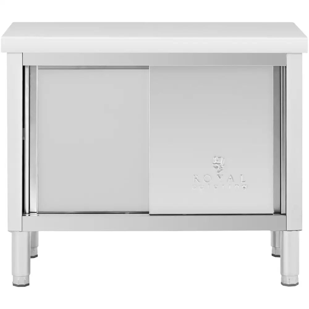 Stål Gastronomisk Bord med Skyvedør Skap 100 x 50 Cm 330 Kg