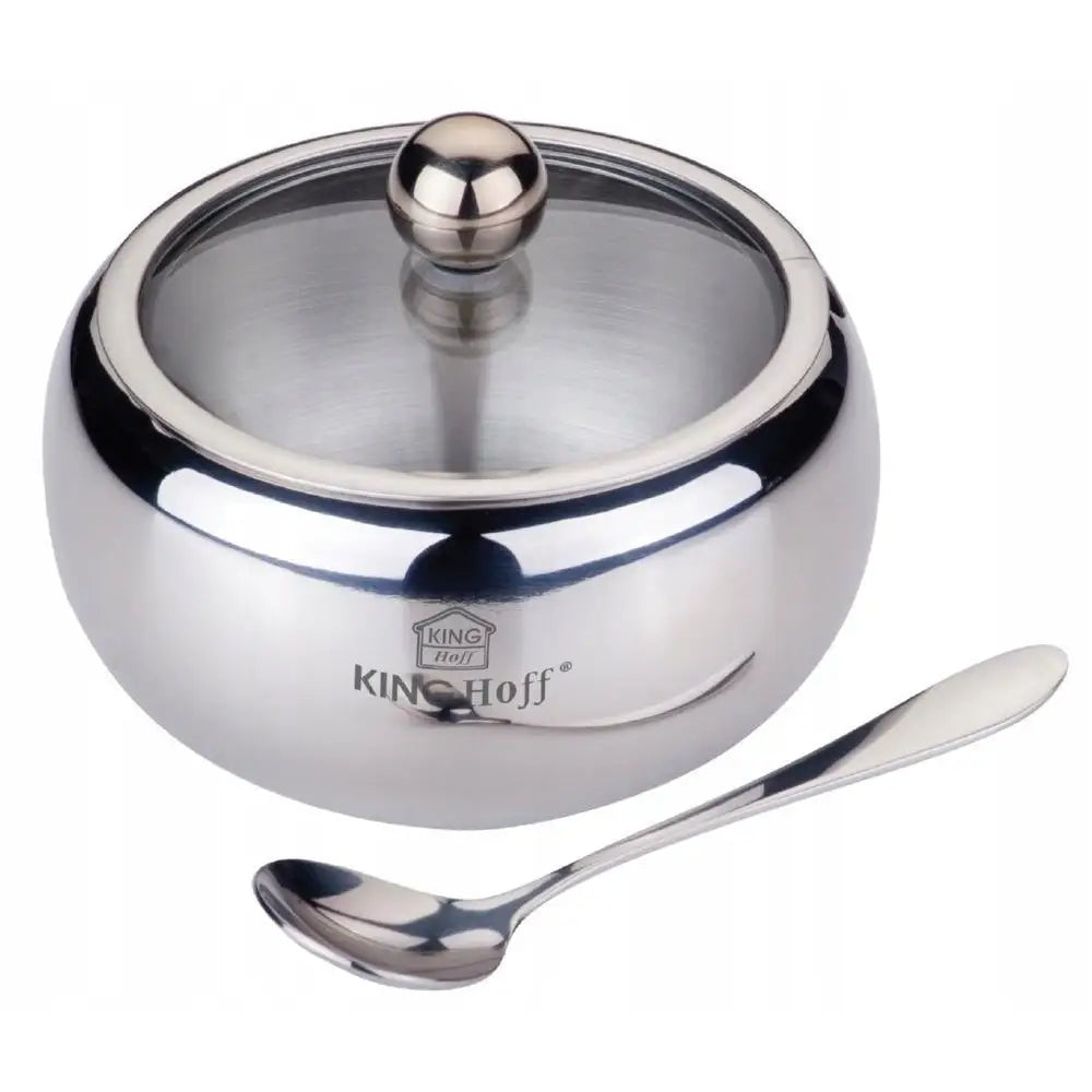 Stål Sukkerbøsse med Skje Kinghoff Kh-3732 Satin