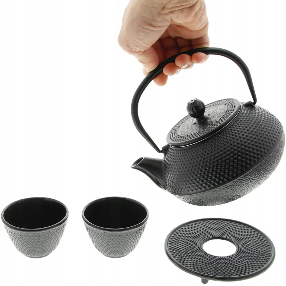 Støpejernsteepot 0,8 l med Kopper Sett