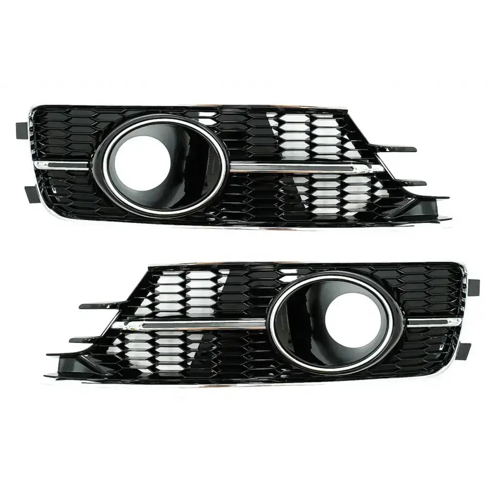 Støtfanger Nedre Griller Audi A6 C7 4g Facelift 15-18 Piano Black & Chrome