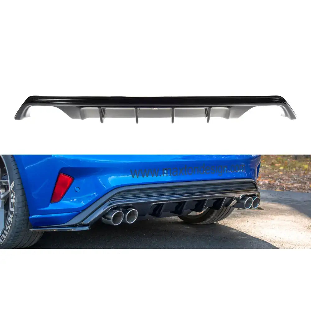 Støtfangerskjørt Valance bak med Utsparring for Eksos Ford Focus Mk4 St-line