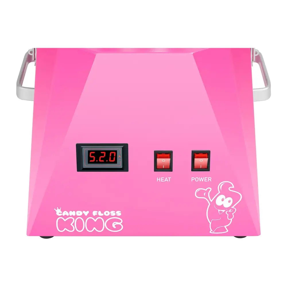 Sukkerspinnmaskin med Led-lys Rosa 52cm 1030w Royal Catering Rczk-1030-w-r