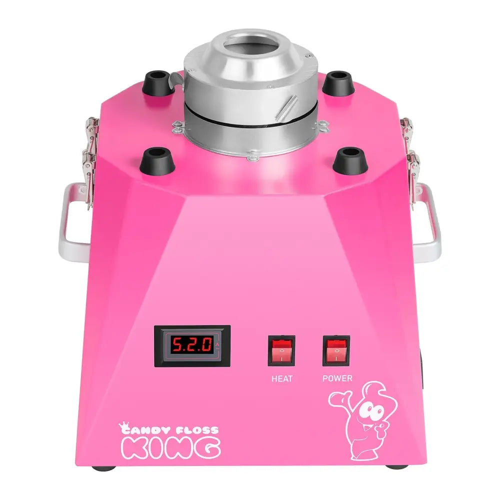Sukkerspinnmaskin med Led-lys Rosa 52cm 1030w Royal Catering Rczk-1030-w-r