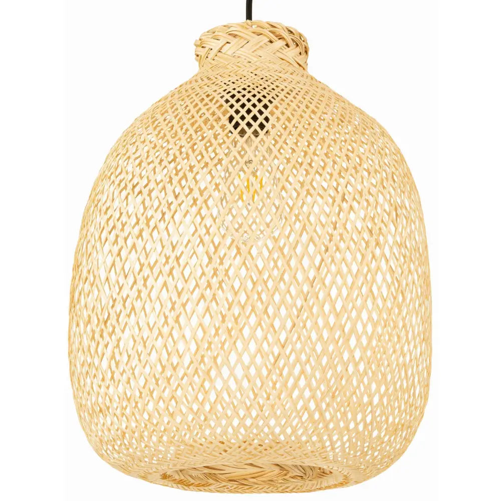 Svart Boho Bambus Hengelampe Bali 30cm (lw Svart Bmb04)