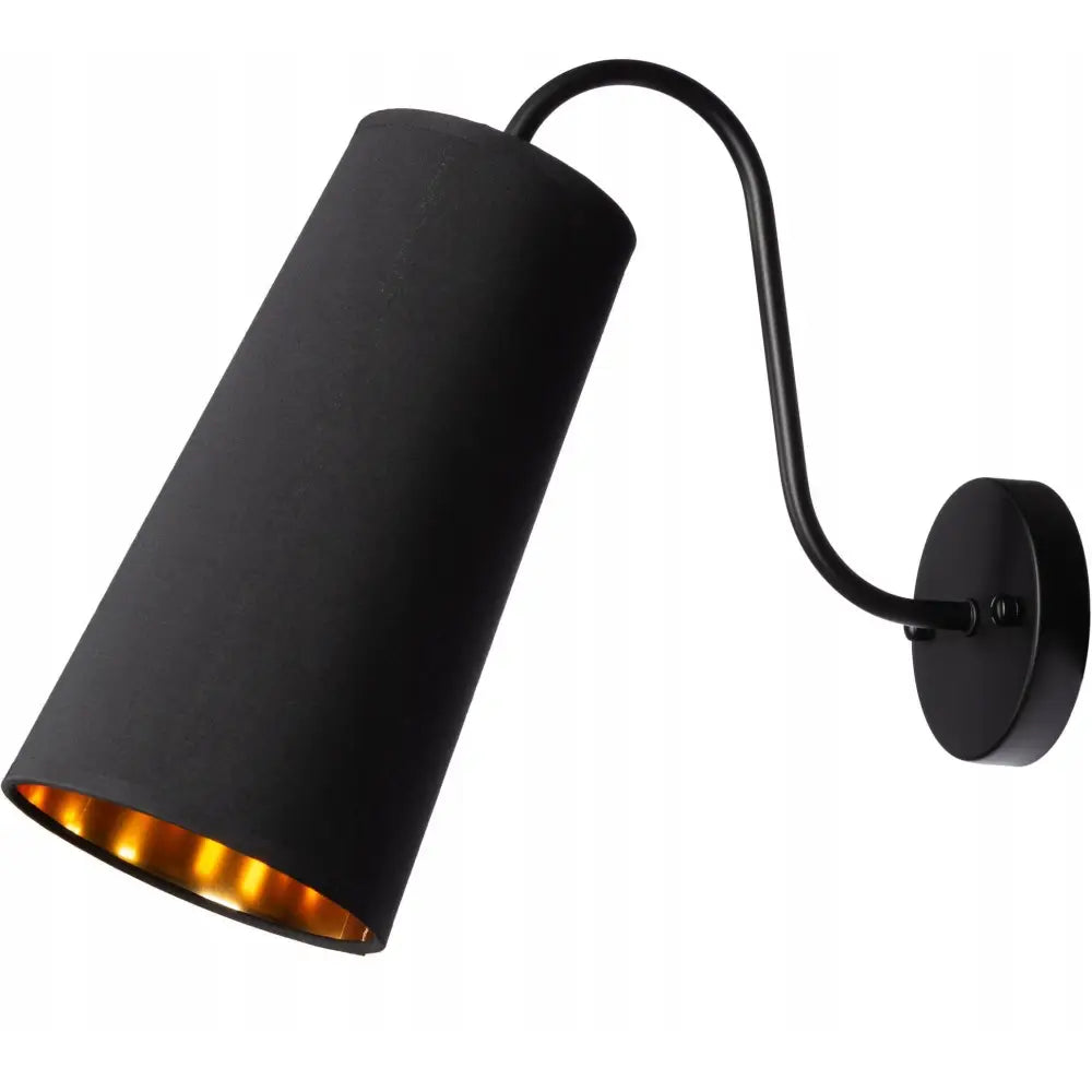 Svart Metall Vegglampe på Lang Bue