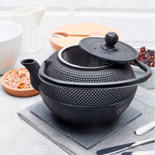 Svart Tekanne med Tefilter - Tebryggersett Tekanne