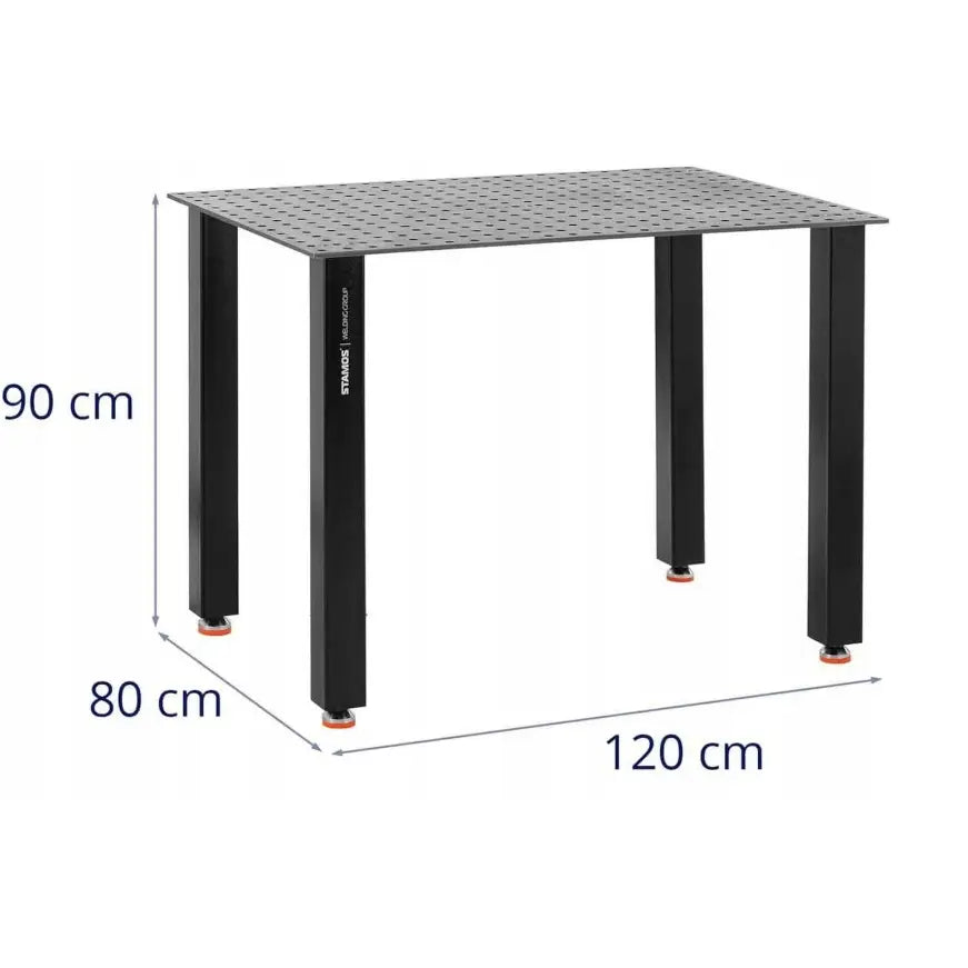 Sveisearbeidsbord med Perforert Plate 10 Mm 120 x 80 Cm Opptil 150 Kg