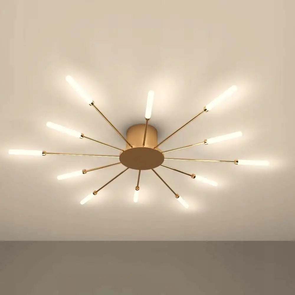 Taklampe Fyrverkeri Lysekrone Led Gull 12w