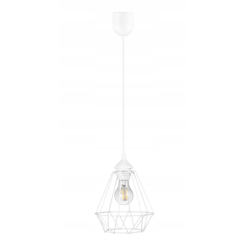 Taklampe Hengende Diamant Hvit E27 Loft Ep (ep003)