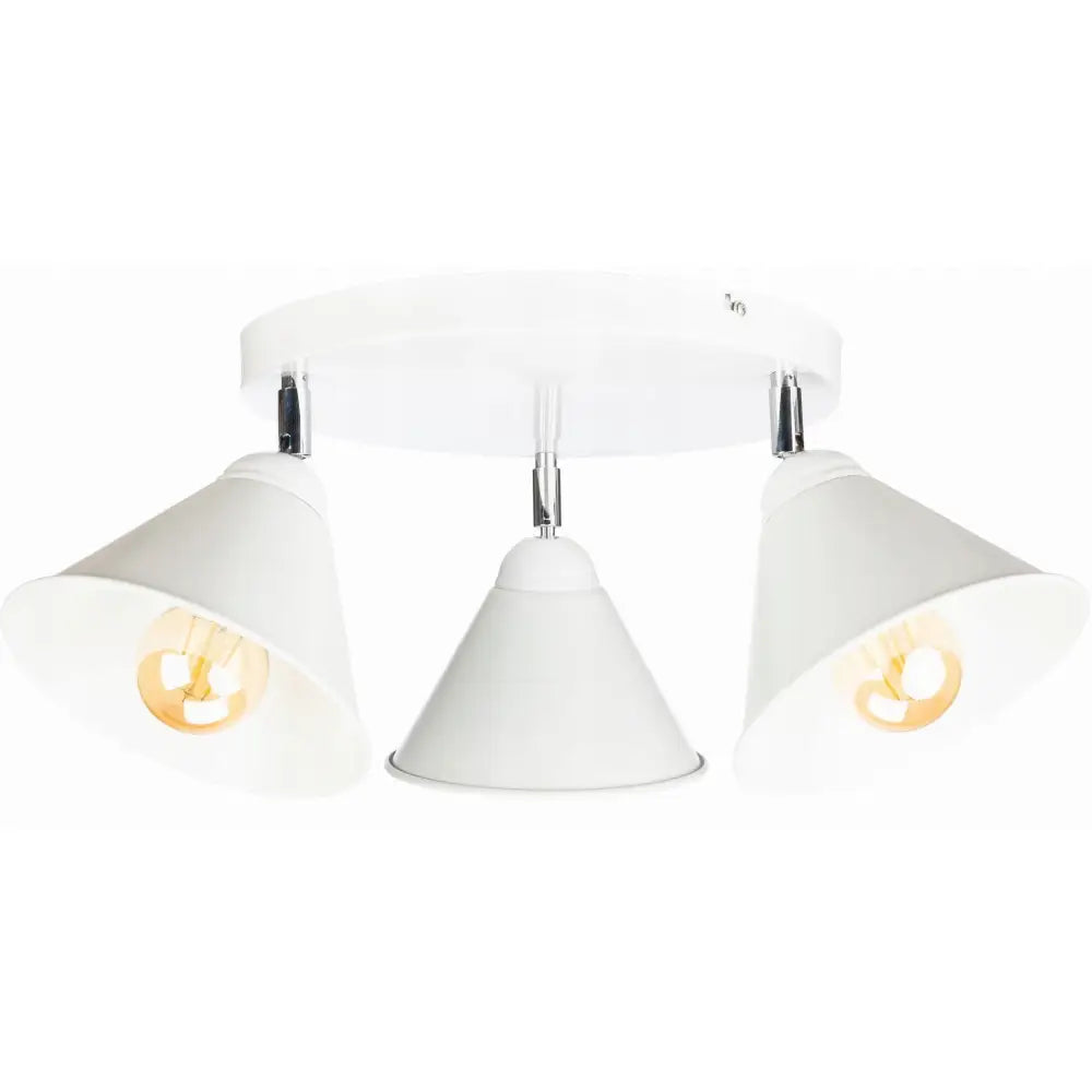 Taklampe Hvit Triple Liten Kjegle