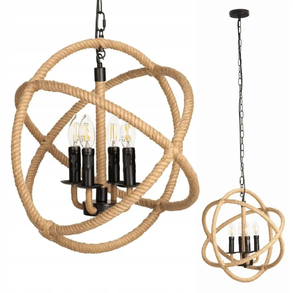 Taklampe i Jute Orbit Boho