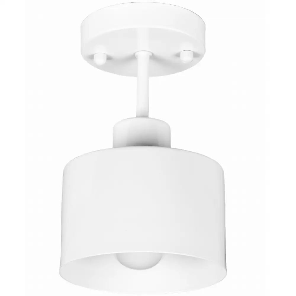 Taklampe Liten Hvit Skjerm Bøtte Metall