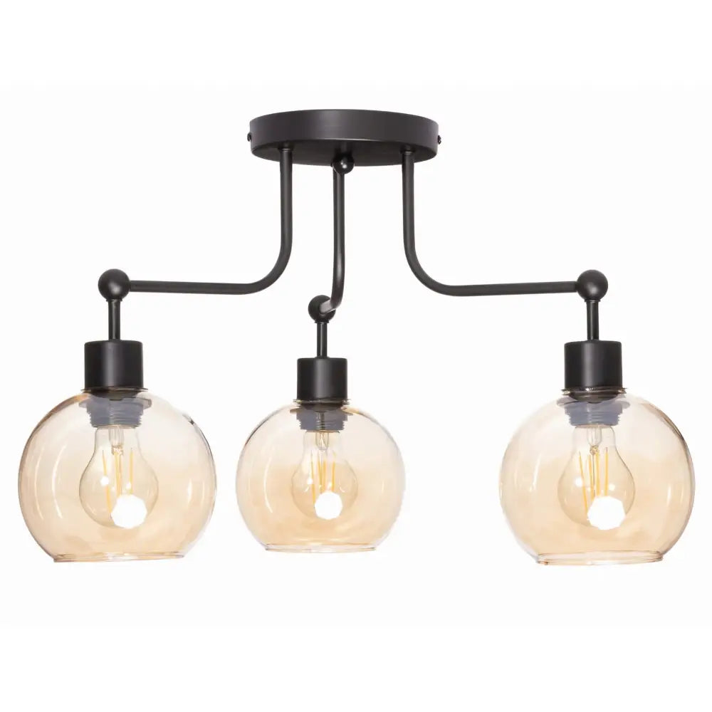 Taklampe Lysekrone 3 Skjermer Venus Rav