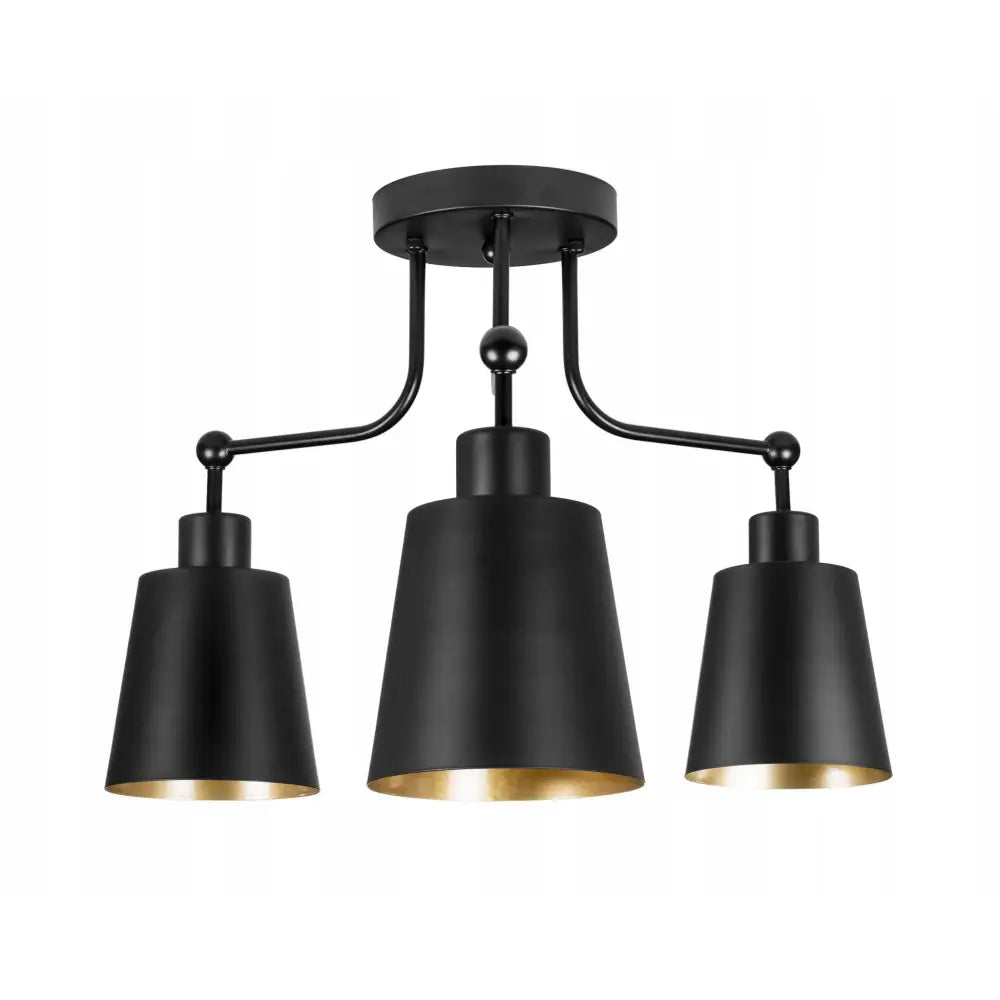 Taklampe Lysekrone med 3 Skjermer i Metall