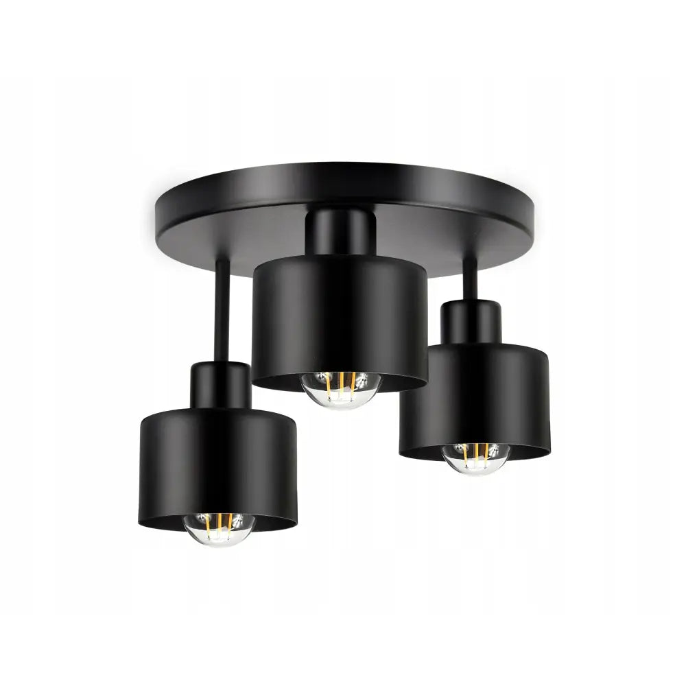 Taklampe Lysekrone Svart 3x E27 Loft Abi P5