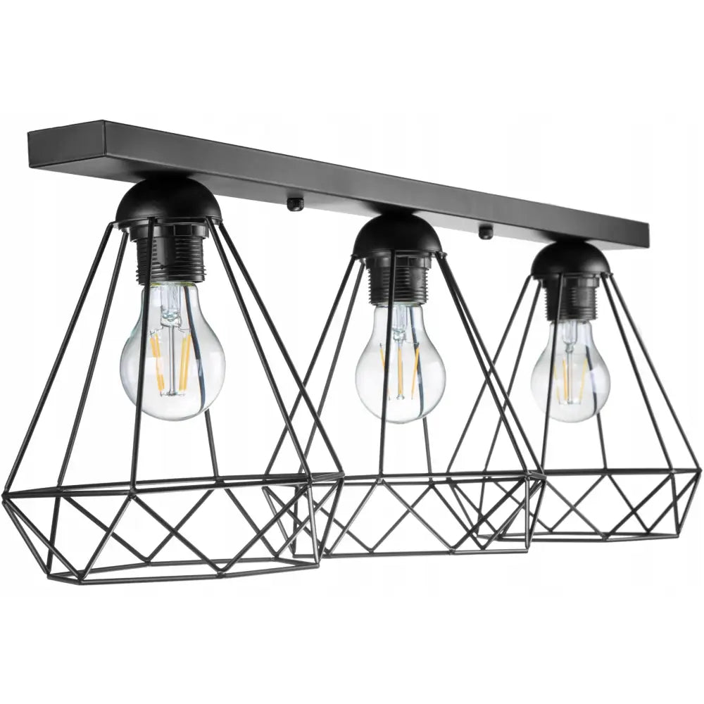 Taklampe med 3 Skjermer Diamant Trippel Skinne (wsp008)