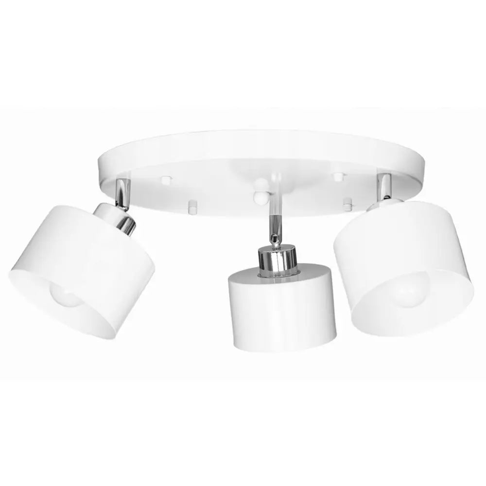 Taklampe med 3 Skjermer i Hvitt Metall