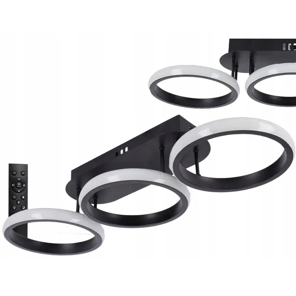 Taklampe Overflate Hengende Led Plafond Lysekrone 60w + Fjernkontroll 3 Fargetoner