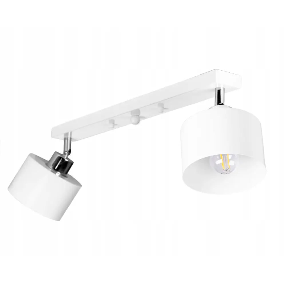 Taklampe på Skinne Hvit Dobbel Metallisk (ep005-c2-w)