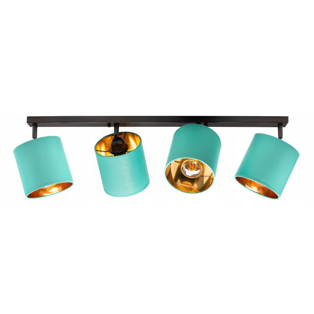 Taklampe på Skinne med 4 Turkis Lampeskjermer Led (ws008_4 Blå)