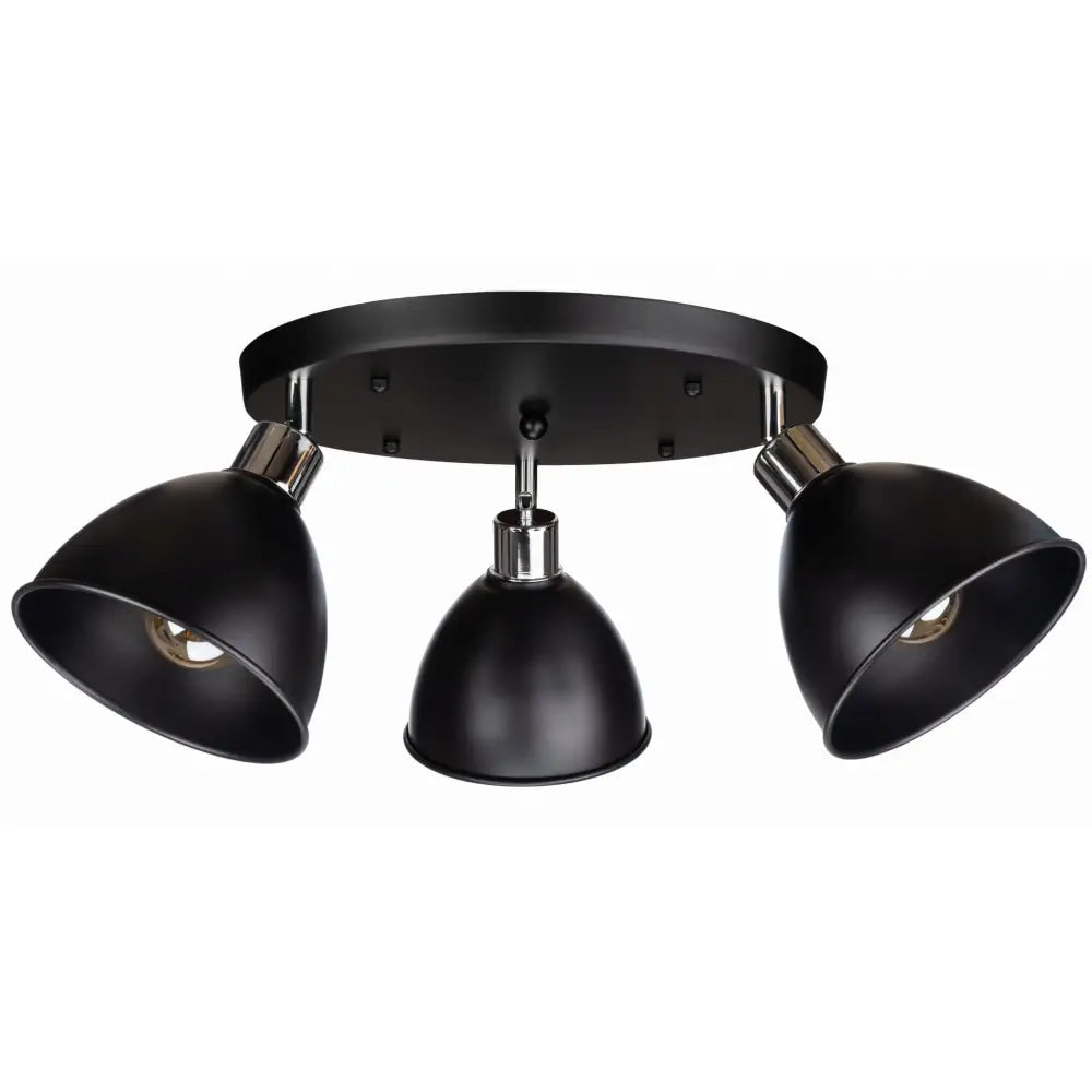 Taklampe Svart Takdekorasjon Trippel Rund Kjegle