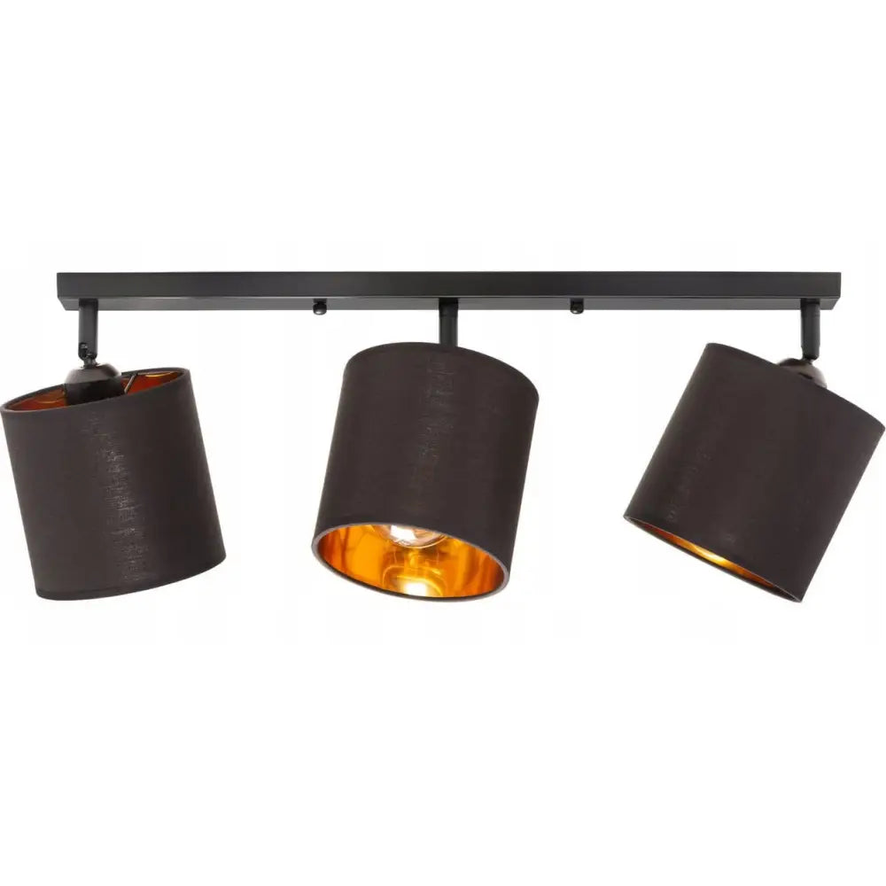 Taklampe Svart Trippelskinne med Skjerm Oro
