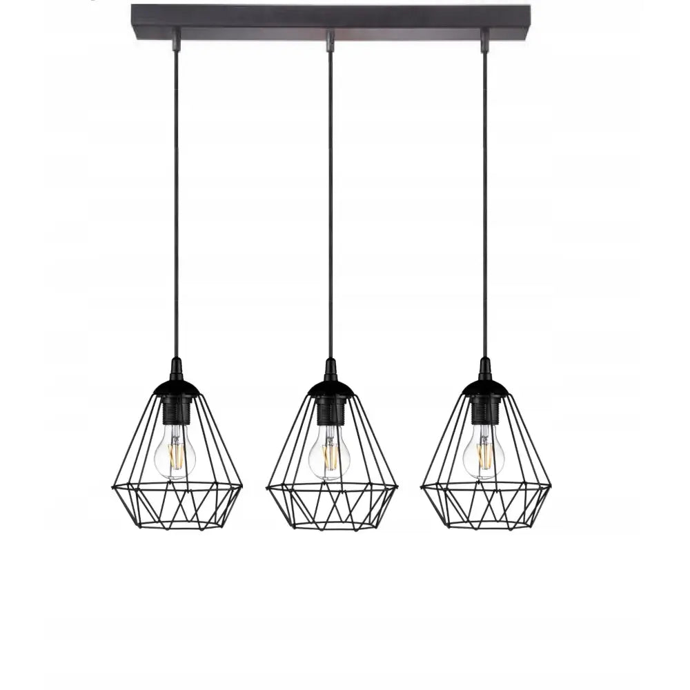 Taklampe Trippel Svart Skinne E27 (ep001)