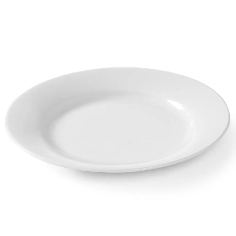 Tallerken Sett av 12 Optima Flat Hvit Porselen - Hendi 770887