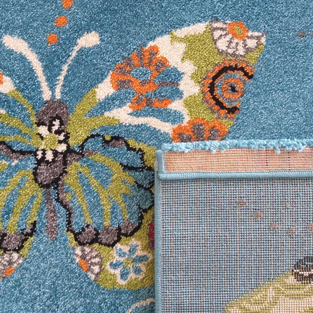 Tepe Bella 114 Blå 120 x 170 Cm Runde - 100% Pp Heat Set Frise