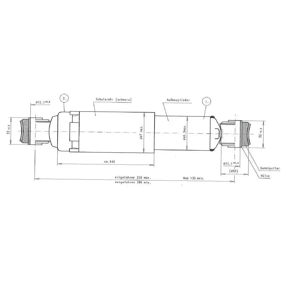 Tilhengeraksel Støtdemper Al-ko Octagon 4000-7500-kg Sort