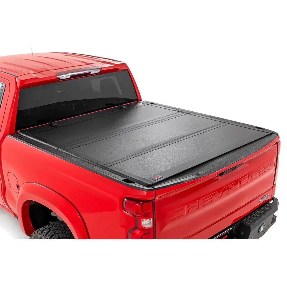 Tøff Tri-fold Flip opp Hardt Deksel for Gmc Sierra 1500 19-