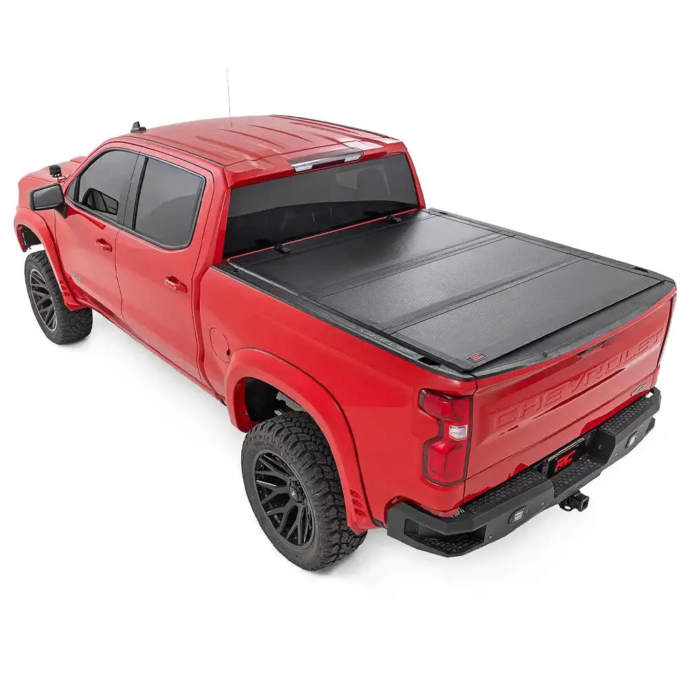 Tøff Tri-fold Flip opp Hardt Deksel for Gmc Sierra 1500 19-